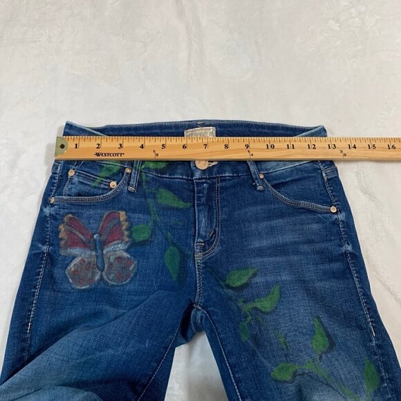 Mother‎ The Looker smoke and mirrors skinny stretch custom painted denim jeans - Picture 10 of 12
